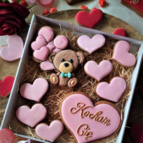 Zestaw miś z balonami