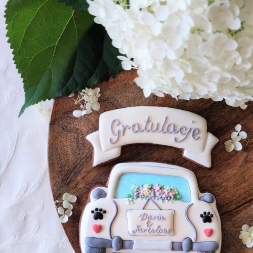 Gratulacje samochód dla pary młodej