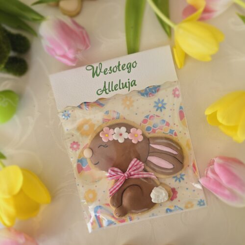 Zajaczek z kokardą z kartonikiem